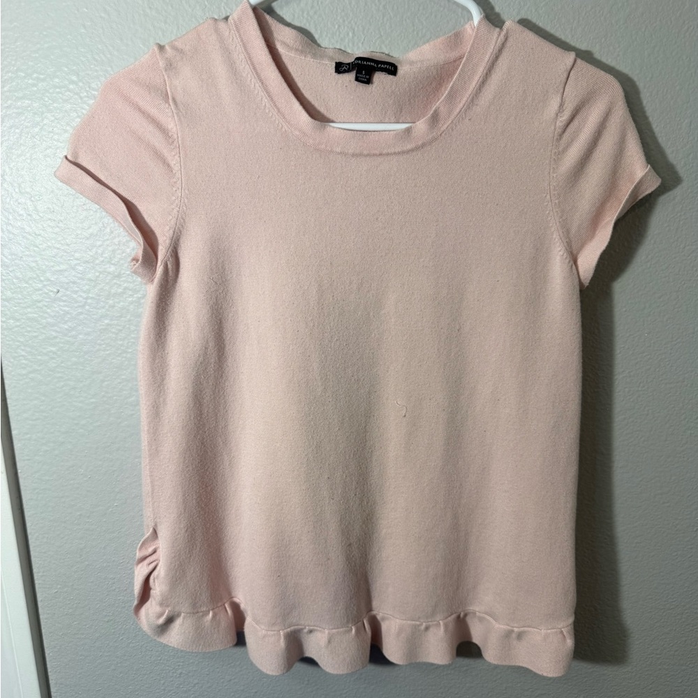 Adrianna Papell Pink Ruffle Hem‎ Women's Top